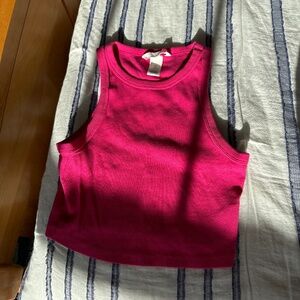 H&M Cropped Tank Top, Pink, S